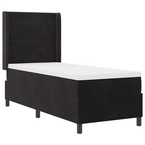 vidaXL Lit à Ressorts avec Matelas LED Noir 80 x 200 cm Velours
