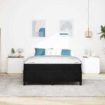 vidaXL Cadre de lit Noir et blanc et noir 140 x 190 cm Velours
