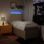 vidaXL Sommier à lattes de lit avec matelas Crème 100x200 cm Tissu