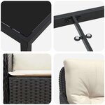 vidaXL Ensemble de salle à manger pour jardin 5 Pièces Noir Poly rotin
