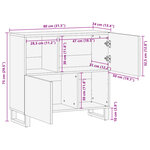 vidaXL Buffet 80x34x75 cm bois de manguier massif brut