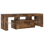 vidaXL Meuble TV avec lumières LED chêne fumé 120x35x40 cm