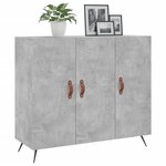 vidaXL Buffet gris béton 90x34x80 cm bois d'ingénierie