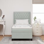 Lit à ressort vidaXL avec matelas gris clair 90x190 cm en velours