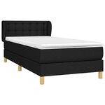 vidaXL Sommier à lattes de lit avec matelas Noir 90x190 cm Tissu