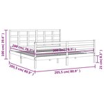 vidaXL Cadre de lit sans matelas gris 200x200 cm bois massif