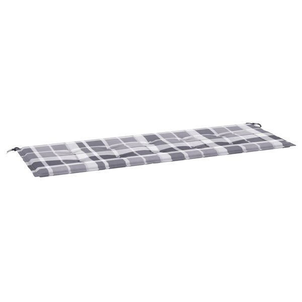 vidaXL Coussin de banc de jardin motif à carreaux gris 150x50x4 cm