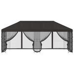 vidaXL Gazebo avec murs latéraux 6 x 3 m Anthracite Polyester et Acier