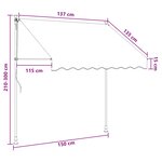vidaXL Auvent rétractable manuel Noir 150 cm