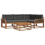 vidaXL Ensemble de canapés d'extérieur 5 pc Naturel et Anthracite