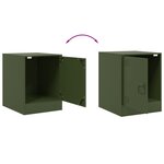 vidaXL Table de chevet vert olive 34 5x39x44 cm acier