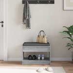 vidaXL Banc d'entrée Gris Sonoma 63 x 38 x 45 cm