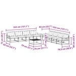 vidaXL Ensemble de canapés d'extérieur 9 pc Blanc et noir
