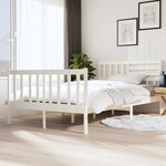 vidaXL Cadre de lit sans matelas blanc bois massif 120x200 cm