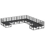 vidaXL Ensemble de canapé de jardin 11 Pièces Noir Aluminium