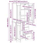 vidaXL Haut Armoire Chêne noir 69 5 x 34 x 180 cm Bois d'ingénierie