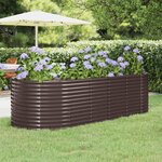 vidaXL Lit surélevé de jardin Acier enduit de poudre marron