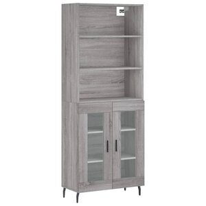 vidaXL Buffet haut Sonoma gris 69 5x34x180 cm Bois d'ingénierie