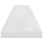 vidaXL Étagère murale flottante Blanc brillant 120x23 5x3 8 cm MDF