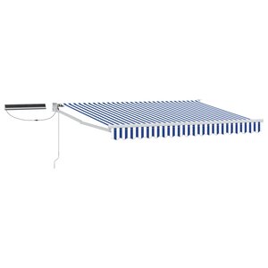 vidaXL Auvent rétractable électrique Bleu et Blanc 3 5 x 2 5 m