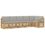 vidaXL Ensemble de canapés d'extérieur 6 pc Blanc et gris clair