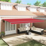 vidaXL Auvent Rétractable Rouge 600 × 350 cm tissu