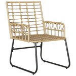 vidaXL Ensemble de salle à manger pour jardin 3 Pièces Marron Noir Crème