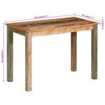 vidaXL Table de salle à manger 110x55x76cm Bois massif de récupération