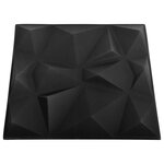 vidaXL Panneaux muraux 3D 12 Pièces 50x50 cm noir diamant 3 m²