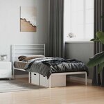 vidaXL Cadre de lit métal sans matelas avec tête de lit blanc 80x200cm