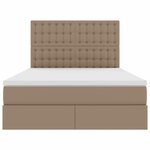 vidaXL Lit avec rangement et LED Cappuccino 140 x 200 cm Simili cuir