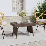 vidaXL Table d'appoint pliable marron 60x40x38 cm résine tressée