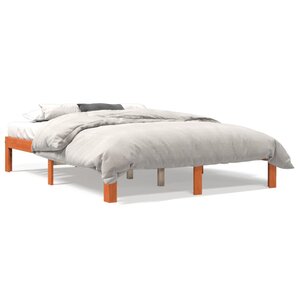 vidaXL Cadre de lit sans matelas cire marron 140x190cm bois pin massif