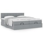 VidaXL Cadre de lit ottoman et matelas gris clair 180x200cm tissu