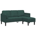 vidaXL Ensemble de Canapés avec coussin Vert foncé Polyester