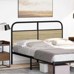 vidaXL Tête de lit chêne sonoma 135 cm acier et bois d'ingénierie