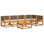vidaXL Ensemble de canapés de jardin 6 pièces avec coussins en bois d'acacia et corde