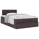 VidaXL Cadre de lit ottoman avec matelas marron foncé 120x190 cm tissu