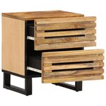 vidaXL Table de chevet 40x34x46 cm bois de manguier massif brut