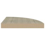 vidaXL Étagères d'angle flottantes 4 Pièces chêne 35x35x3 8 cm MDF