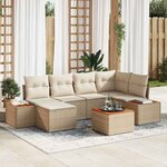 vidaXL Ensemble de canapé de jardin avec coussin 7 Pièces beige et crème