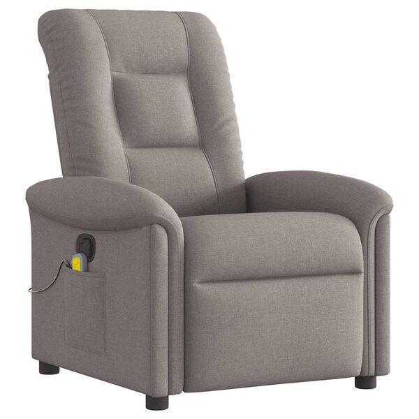 vidaXL Fauteuil de massage inclinable Taupe Tissu