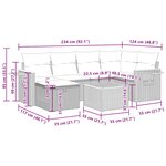 vidaXL Salon de jardin avec coussins 7 Pièces beige résine tressée
