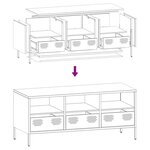 vidaXL Meuble TV noir 101 5x39x43 5 cm acier laminé à froid
