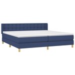 vidaXL Sommier à lattes de lit avec matelas Bleu 180x200 cm Tissu