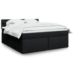 vidaXL Sommier à lattes de lit avec matelas Noir 180x200 cm Tissu