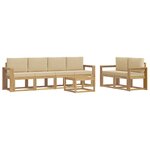 vidaXL Ensemble de canapés d'extérieur 7 pc Blanc et Beige