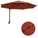 vidaXL Parasol mural avec LEDs Terre cuite 248 cm
