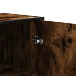 vidaXL Buffet haut chêne fumé 35 5x35x139 cm bois d'ingénierie métal