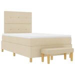 vidaXL Lit à ressorts avec tête de lit Crème 190 x 120 cm tissu